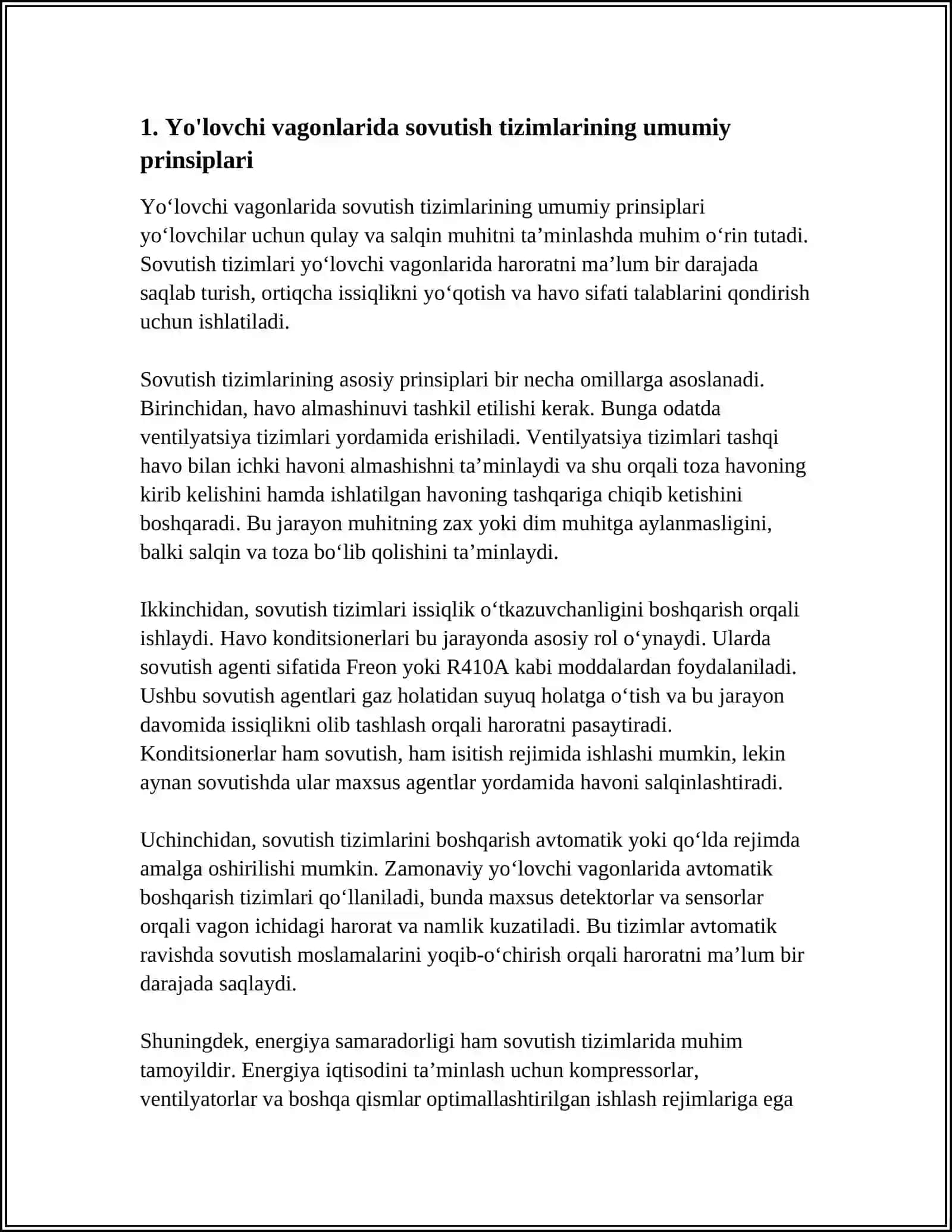 YOLOVCHI VAGONLARIDA SOVUTISH USKUNALARI VA PRINSPLARI 3