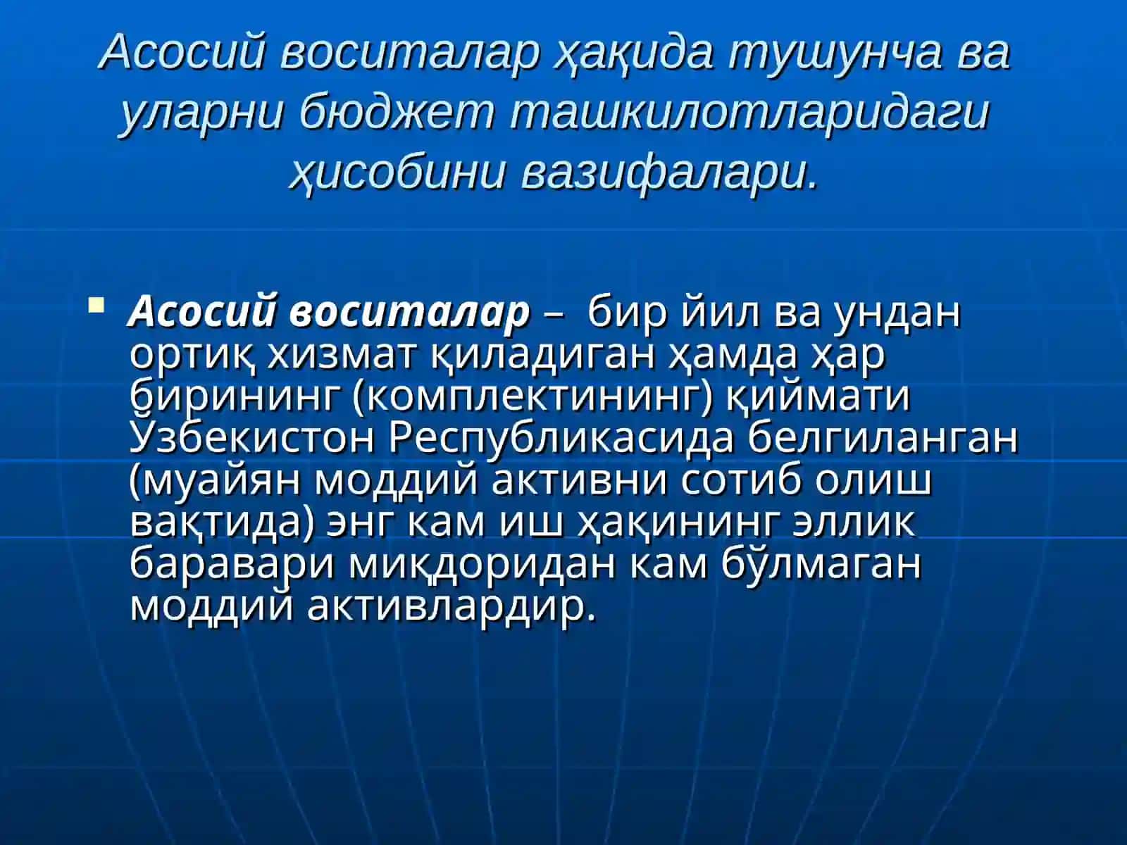 Асосий воситалар ҳисоби ва молиявий таҳлил 3