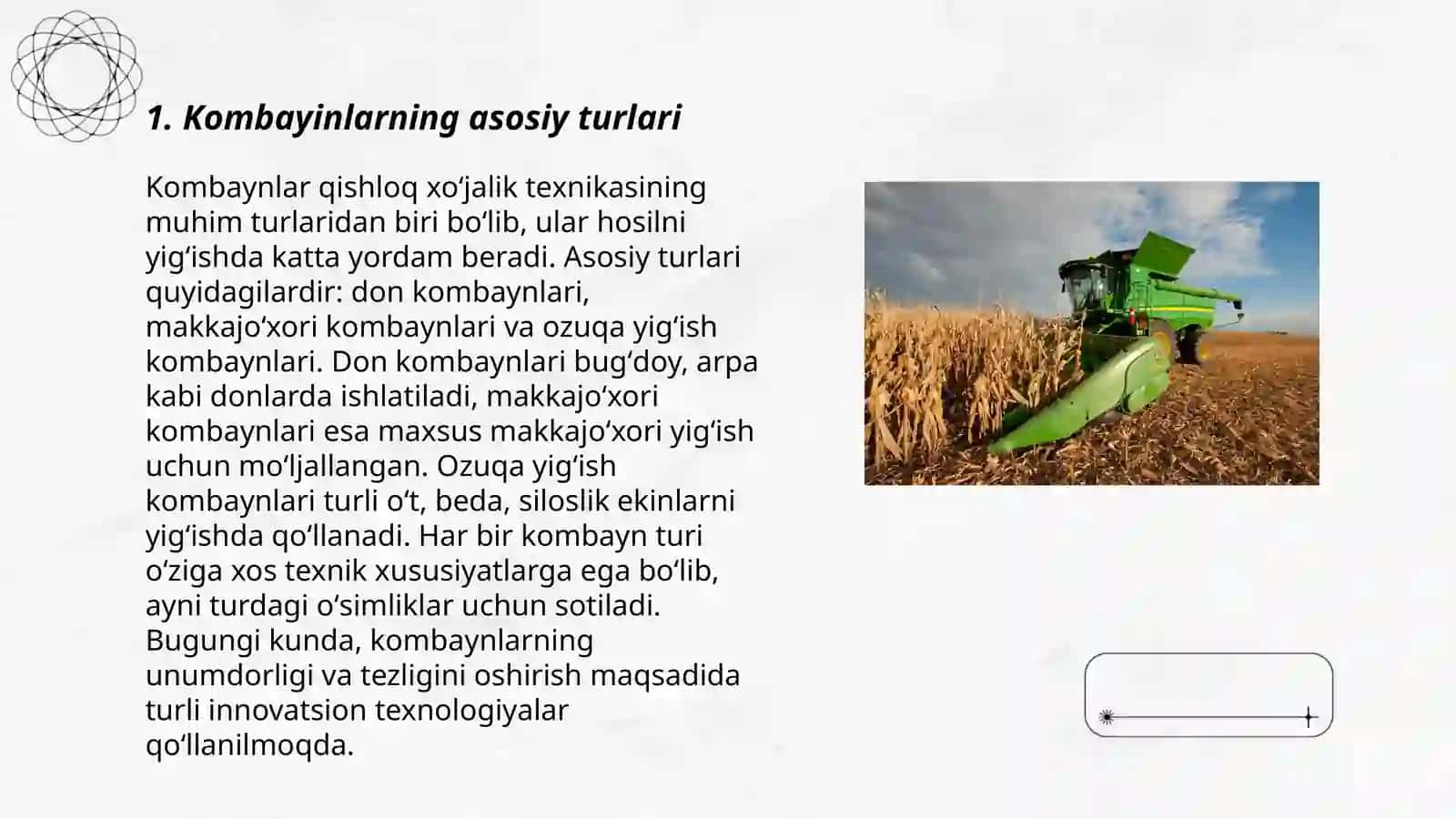 Kombayinlarning asosiy turlari 3