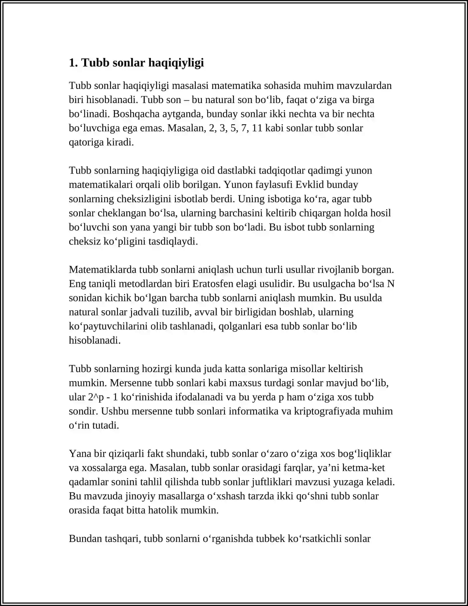 Tubb va Murakkab Sonlar Mavzusi Bo'yicha Dars Ishlanma 3