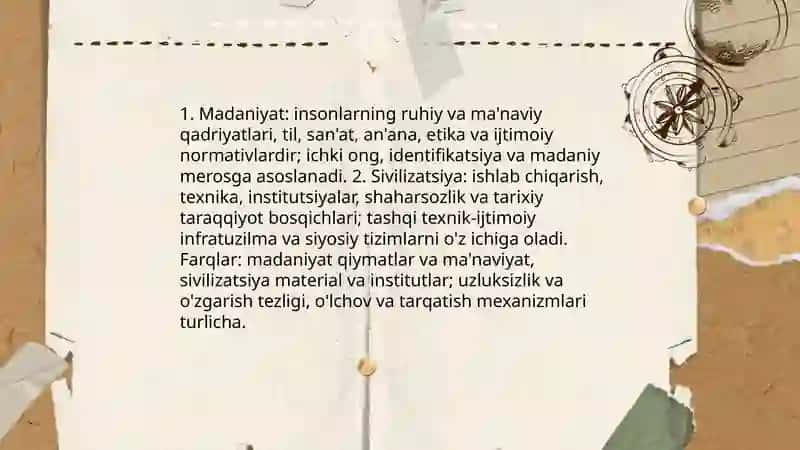 Madaniyat va Sivilizatsiya falsafasi 3