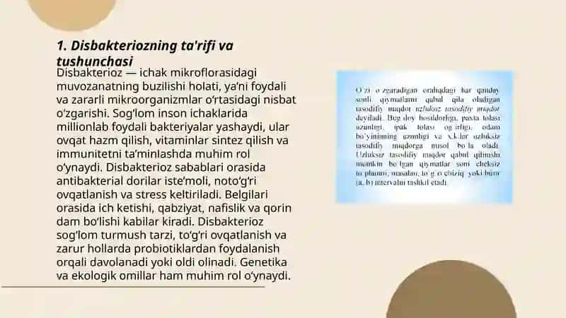 Disbakteriozning ta'rifi va tushunchasi 3