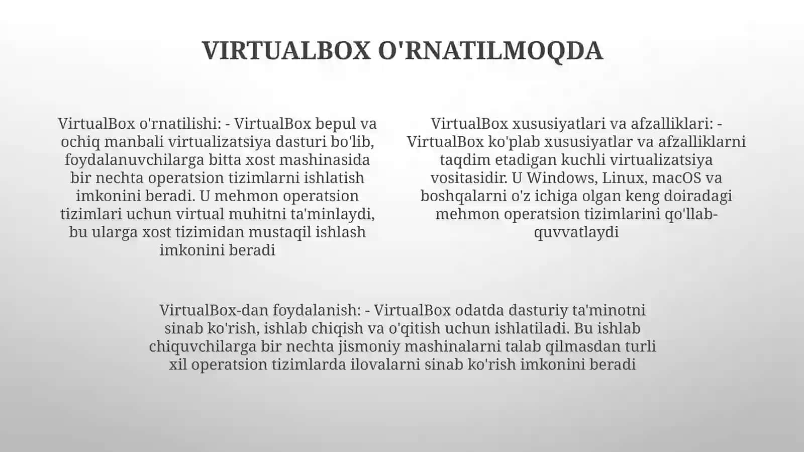 Virtual Box OʻRnatish 3