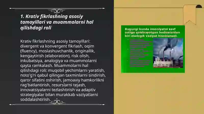 Krativ fikirlash muammolarini hal qilish samarali foydalanishi 3
