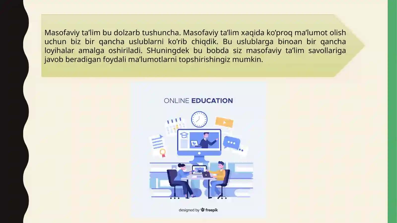 Masofaviy ta’lim imkoniyatlari afzalliklari va elektron darsliklar 3