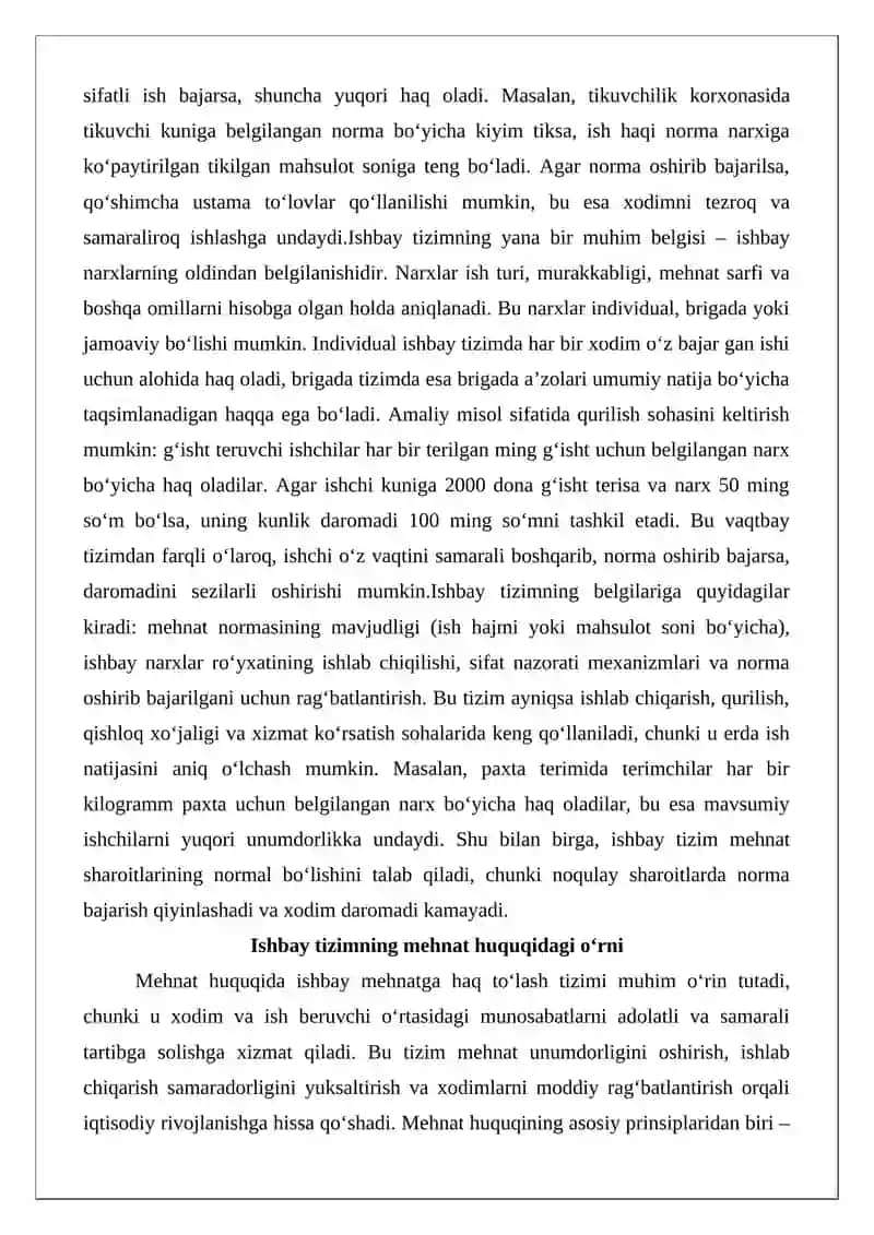 Mehnatga haq to‘lashning ishbay tizimida narxlarni aniqlash 3