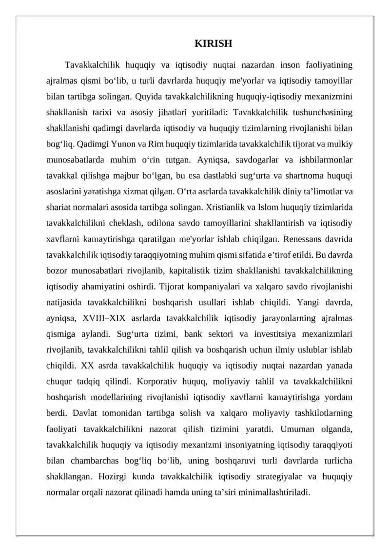 Tavakkchilikni huquqiy — iqtisodiy mexanizmi 3