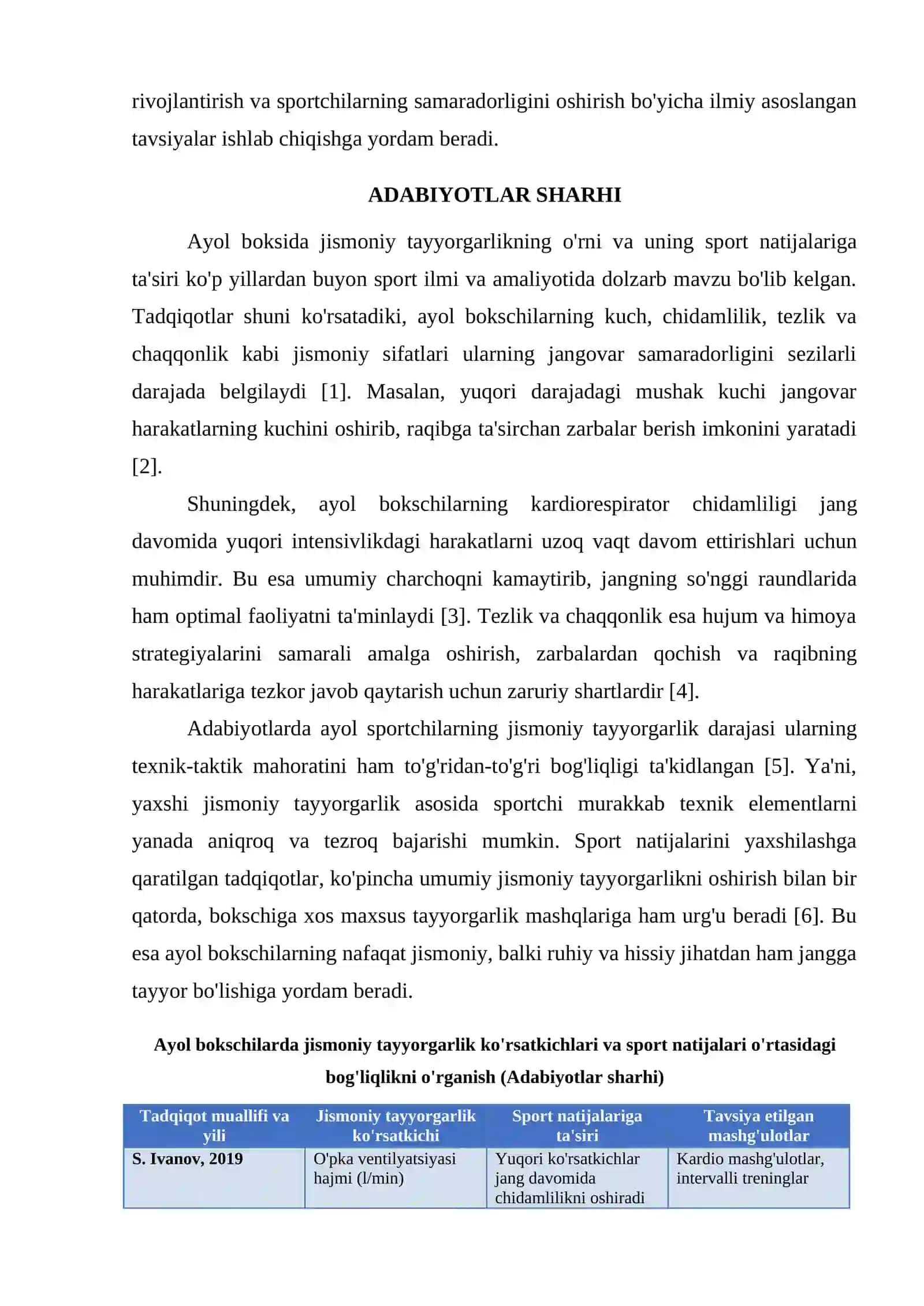 AYOL BOKSCHILARNING JISMONIY TAYYORGARLIGI VA SPORT NATIJALARIGA TA'SIRI 3