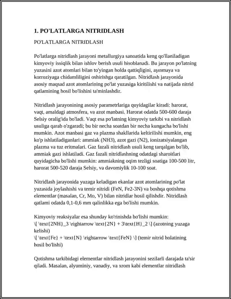 PO'LATLARGA KIMYOVIY TERMIK ISHLOV BERISH 3