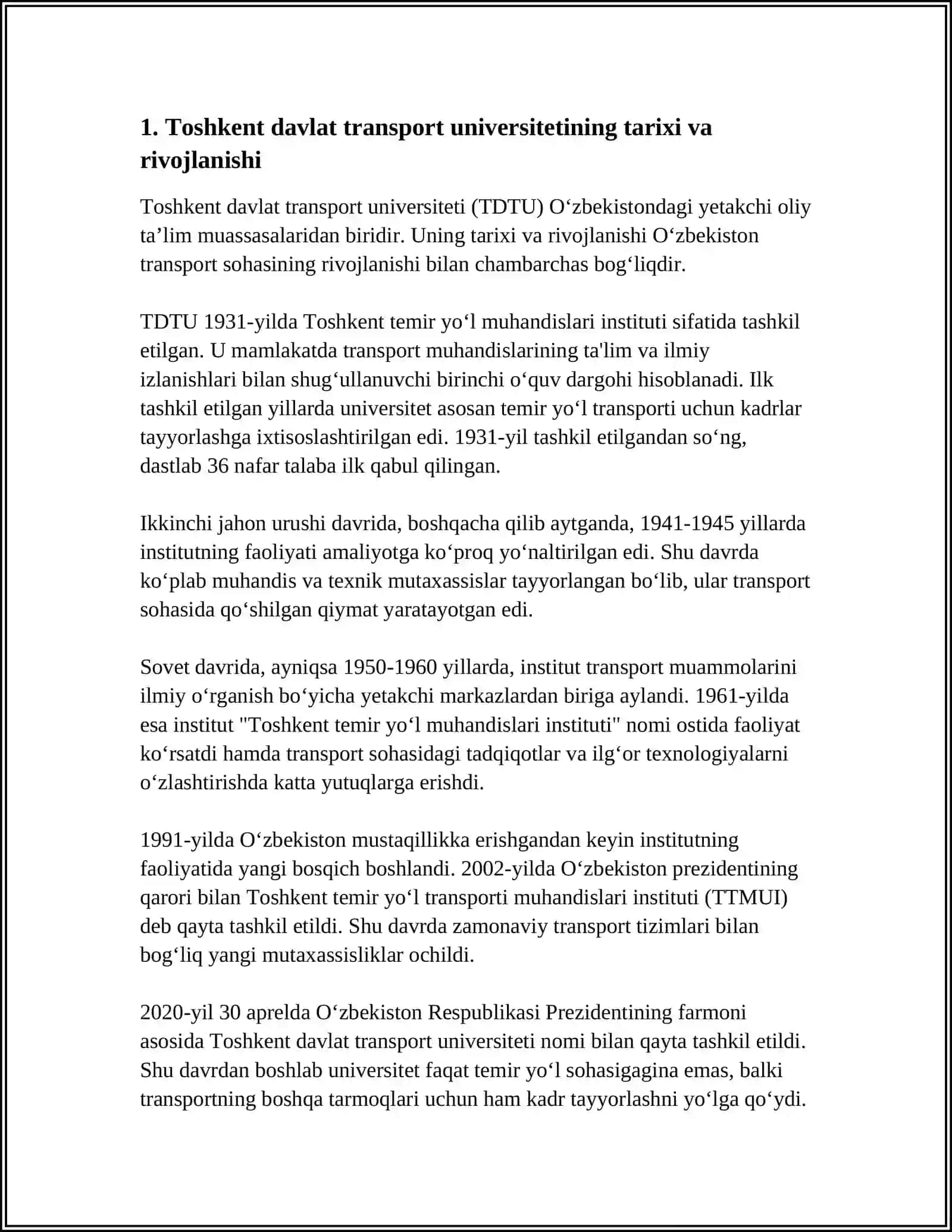 Toshkent Davlat Transport Universiteti 3