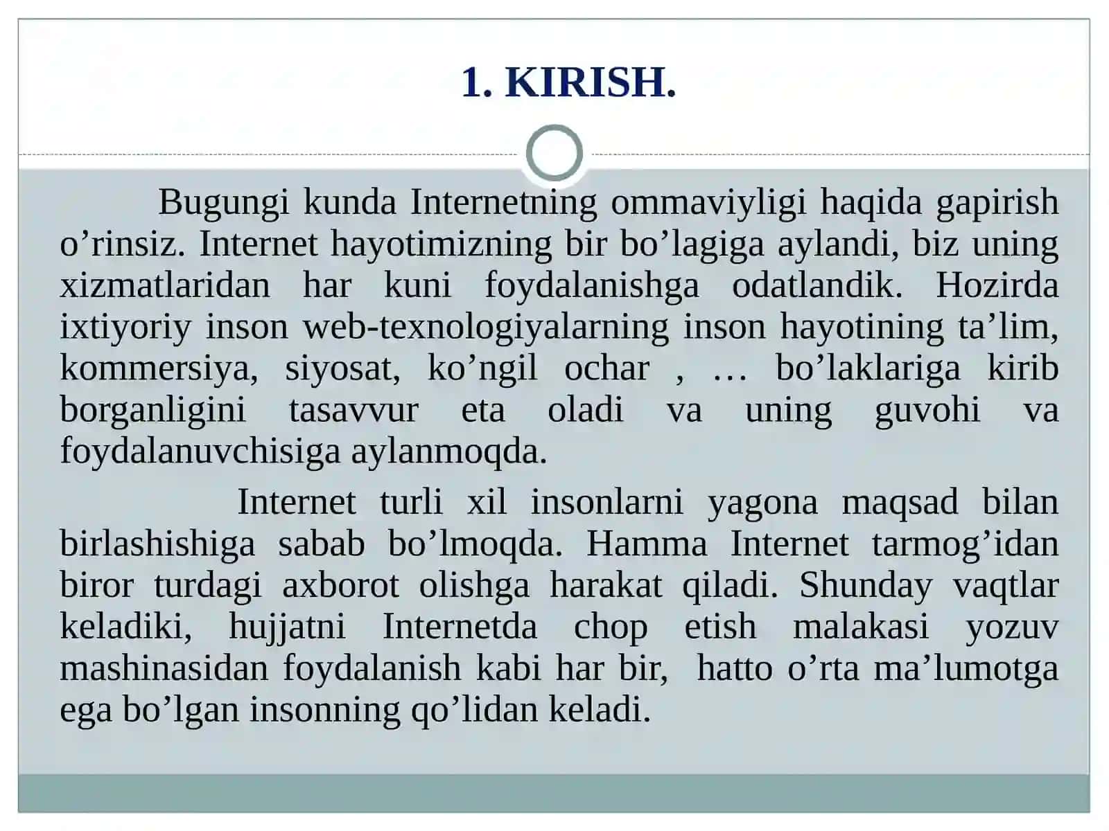 WEB dasturlashga kirish. Asosiy tushunchalar. WWW rivojlanish bosqichlari 3