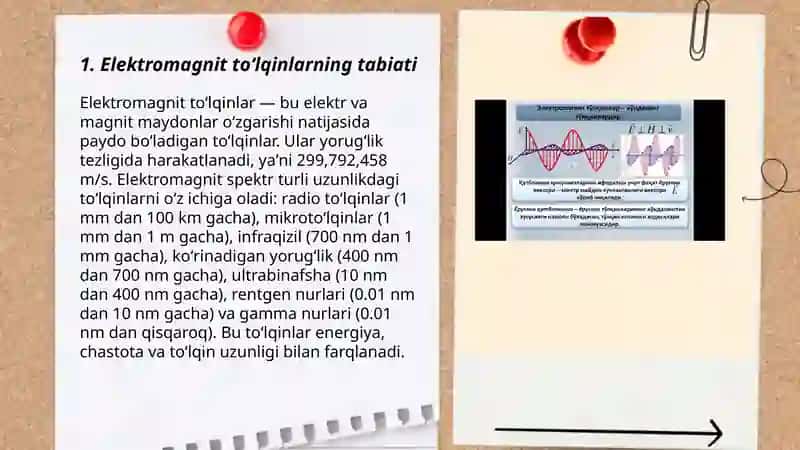 Elektromagnit toʻlqinlarning umumiy koʻrinishi va asosiy xossalari 3