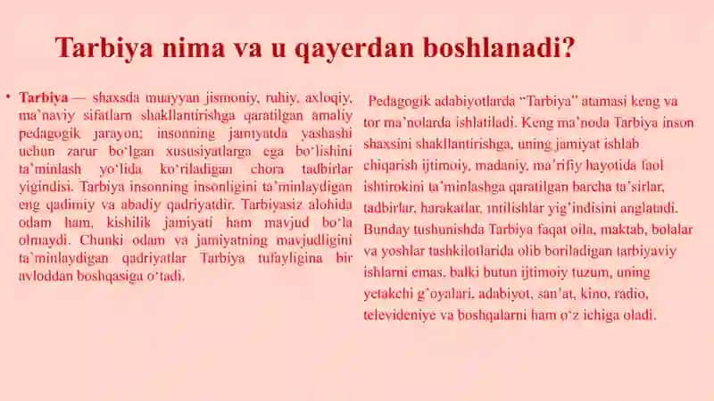 Pedagogik jarayon data rbiyaning mazmuni 3
