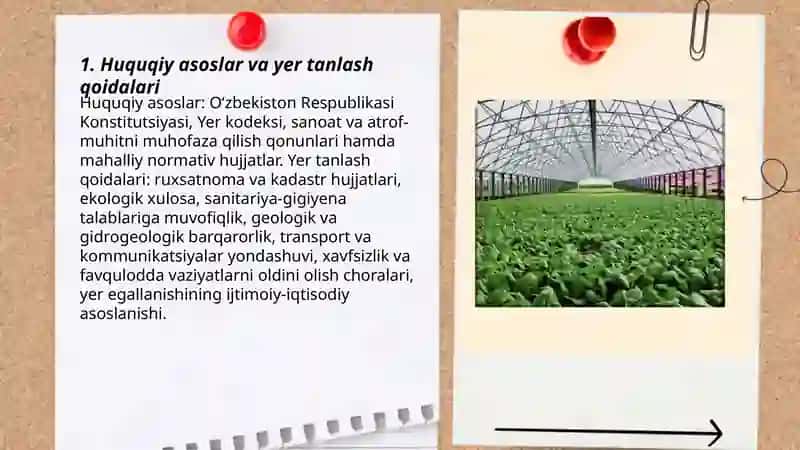 Himoyalangan yer inshootlari korxonalari uchun maydonni tanlash 3