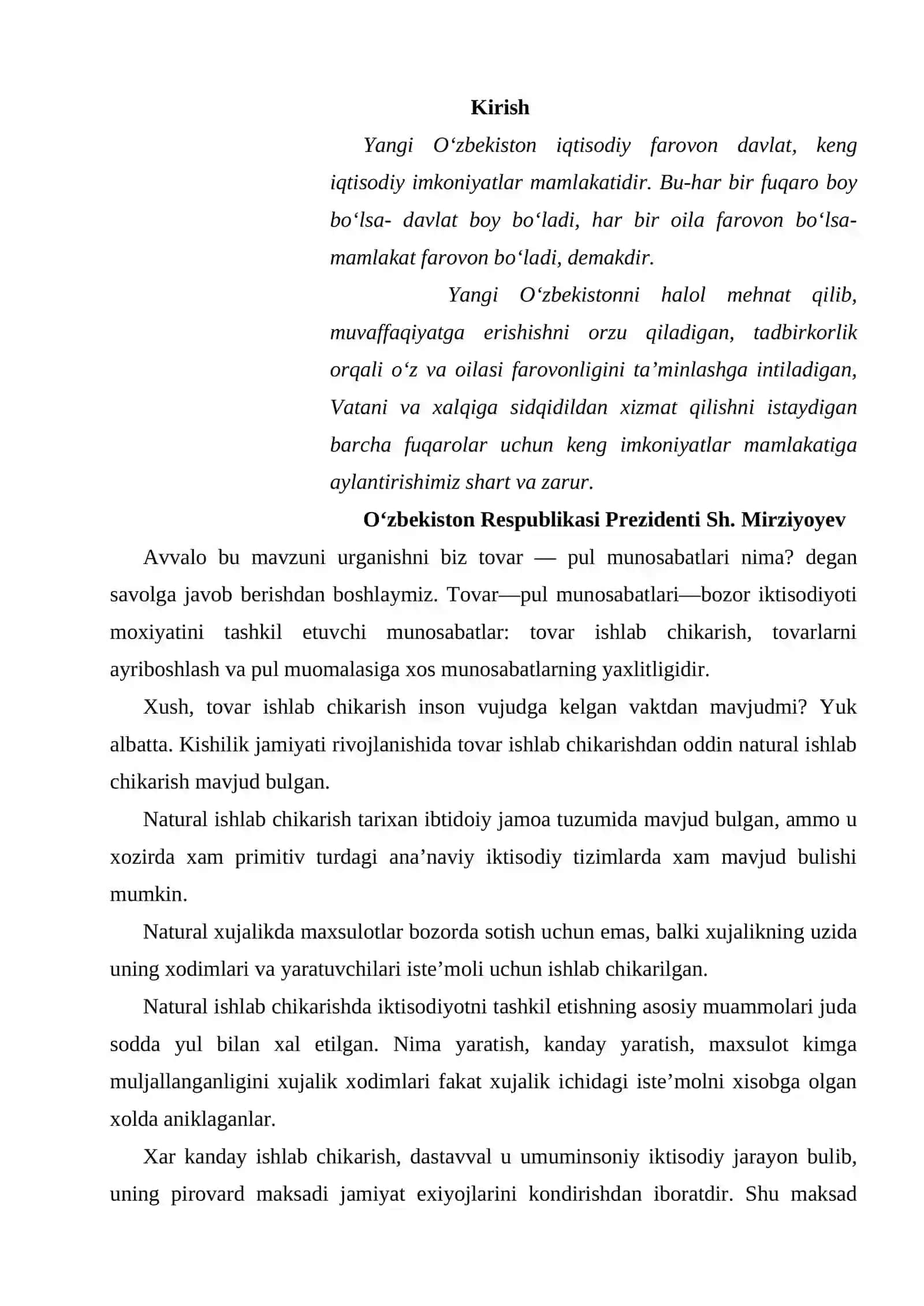 Tovarning iqtisodiy mazmuni va uning xususiyatlari 3