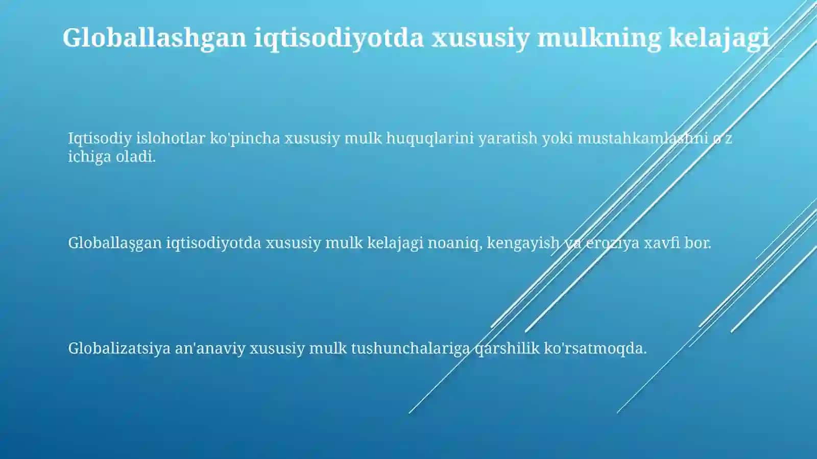 Iqtisodiy islohotlar xususiy mulkchilikning shakilanishi 3