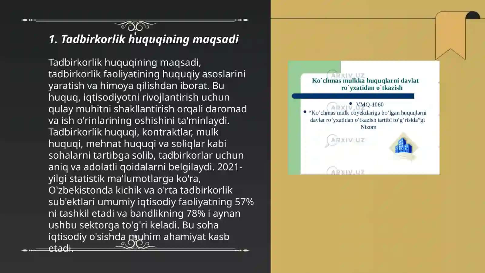 Tadbirkorlik huquqining asosiy tamoyillari 3