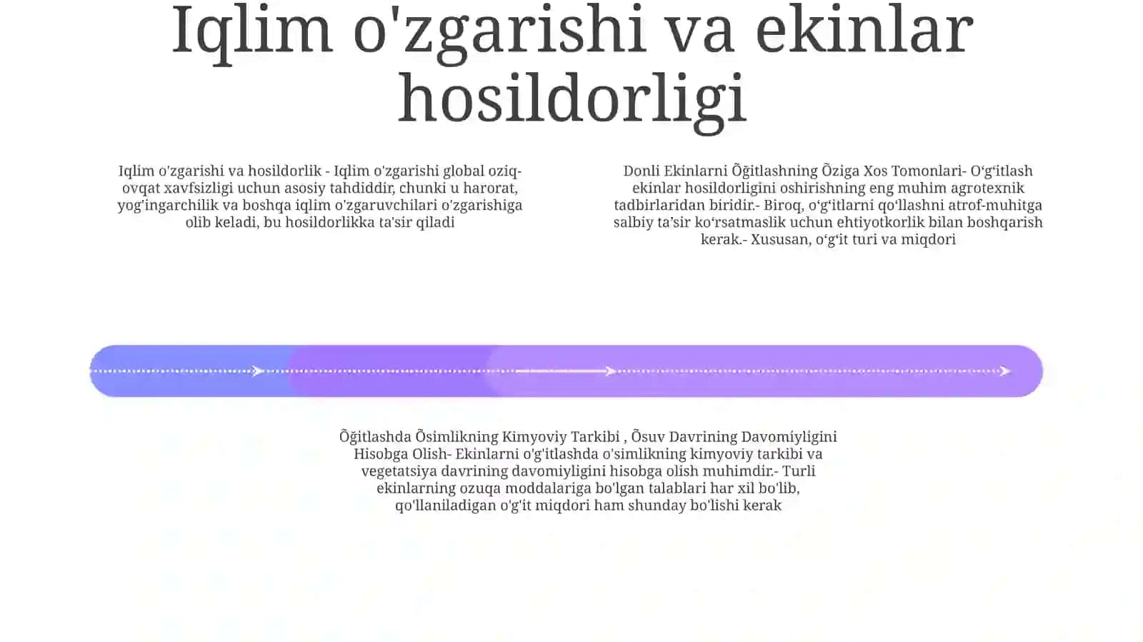 Donli Ekinlarni Õğitlashning Õziga Xos Tomonlari.Õğitlashda Õsimlikning Kimyoviy Tarkibi, Õsuv Davrining Davomiyligini Hisobga Olish 3
