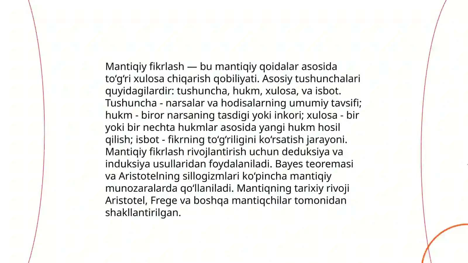 Mantiqiy fikrlashning omillari talab va mezonlari 3