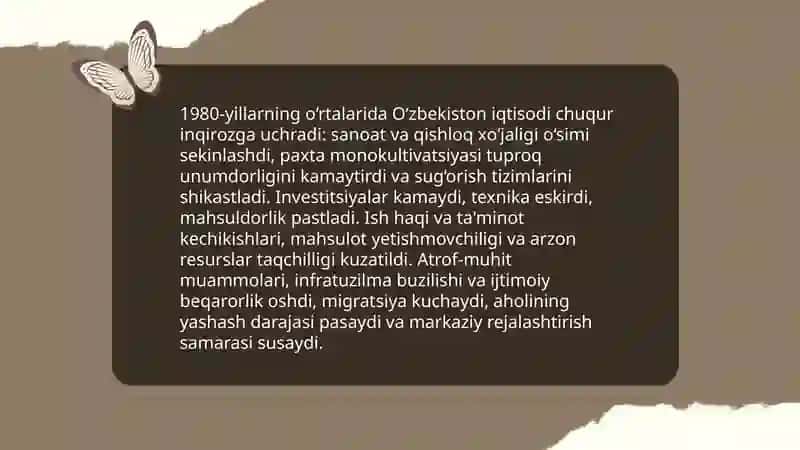 Mustaqillikka erishish arafasida Ozbekistonda ijtimoiy siyosiy jarayonlar 3