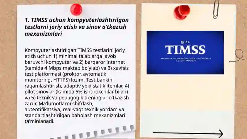 TIMSS xalqaro baholash dasturiga zamonaviy axborot kommunikatsiya texnologiyalarini qoʻllash 3