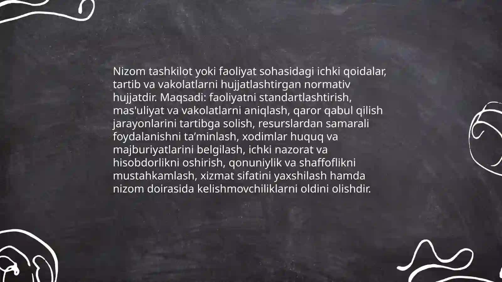 Nizom. Ustaf. Yo'riqnima 3