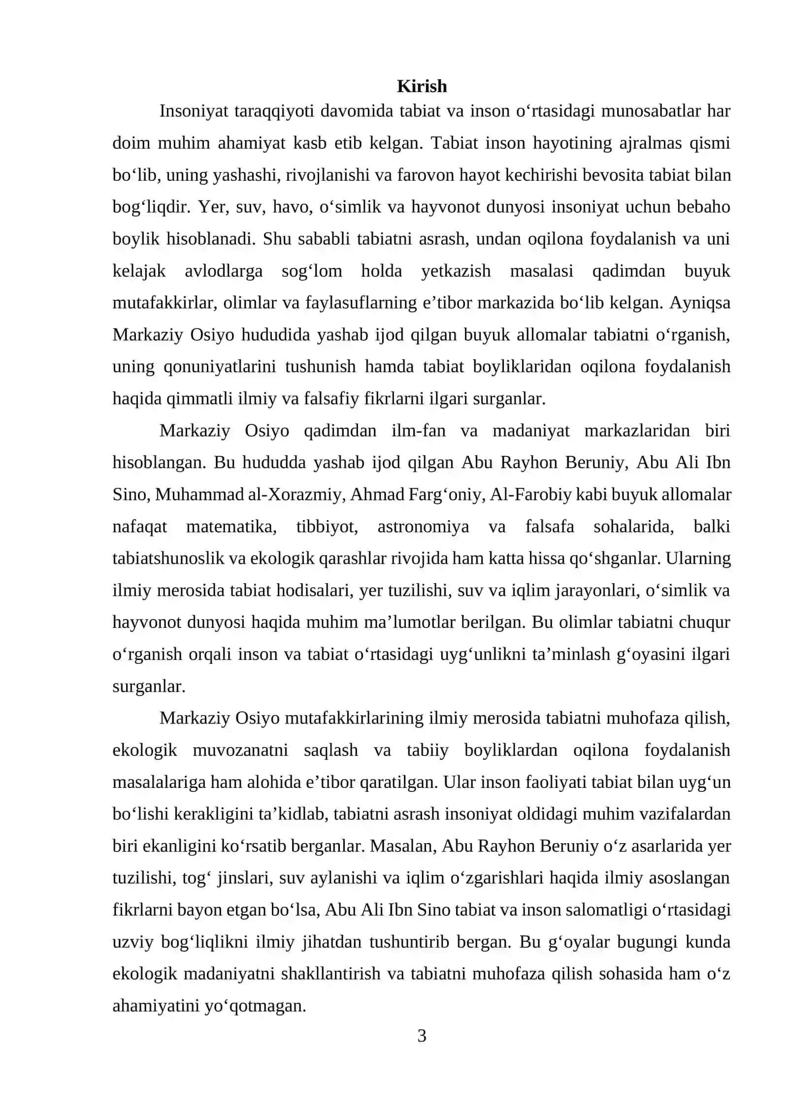 Markaziy Osiyo mutafakkirlarining tabiat haqidagi ilmiy qarashlari 3