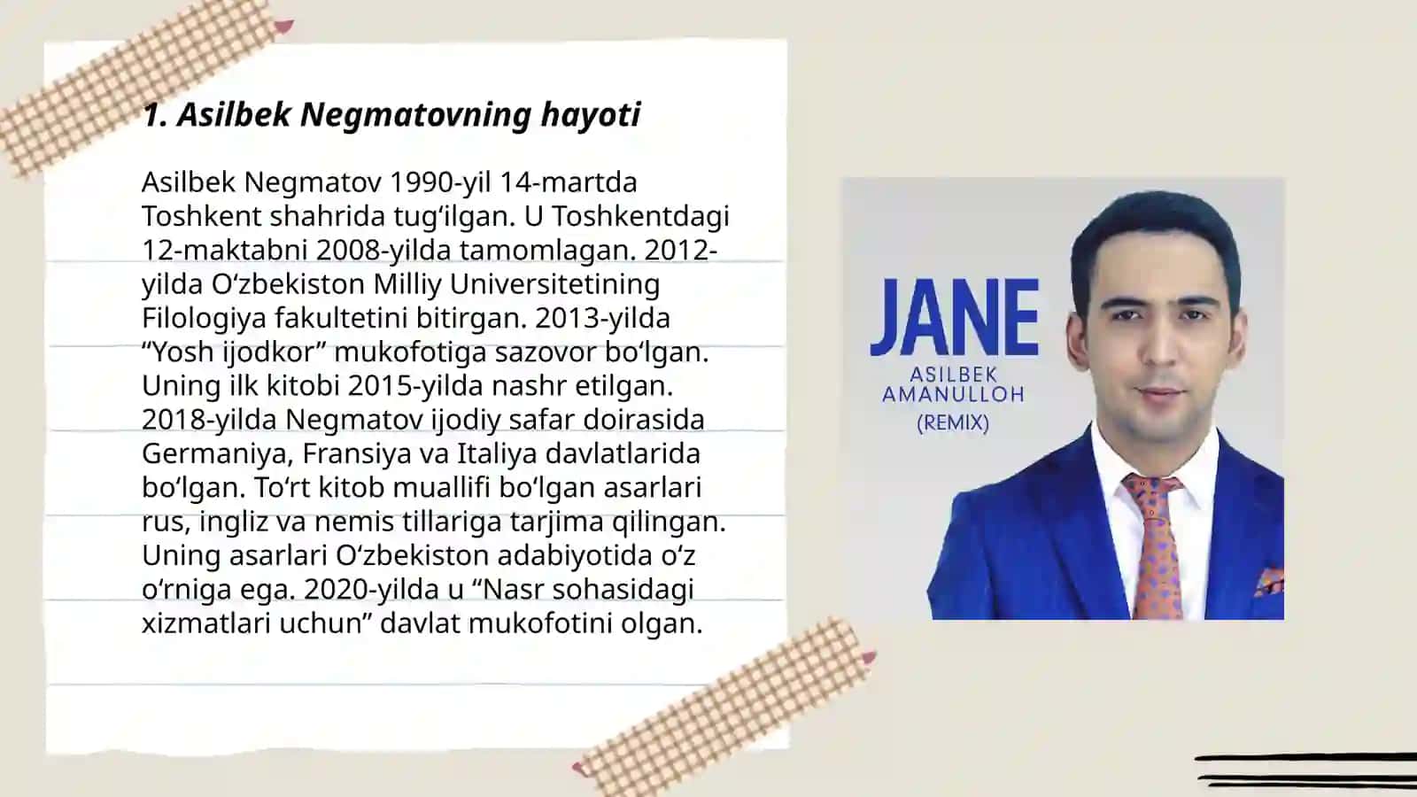 Asilbek Negmatovning hayoti 3