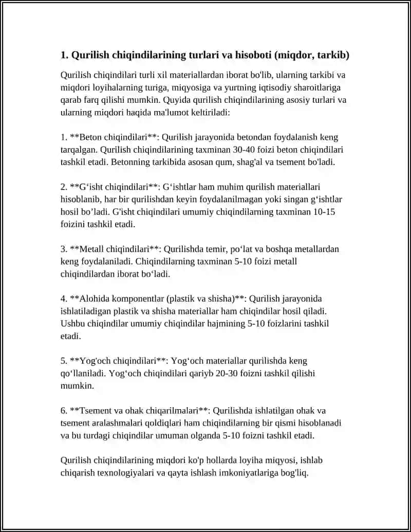 QURILISH CHIQINDILARINI UTILIZASIYA QILISH VA QAYTA ISHLASH 3