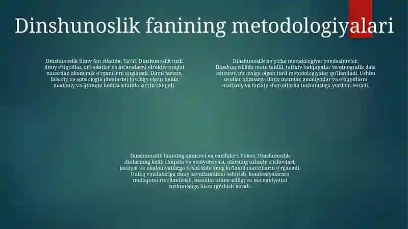 Dinshunoslikning Fan Sifatida Shakllanishi, Predmeti Funksiyalari Kategoriyalari 3