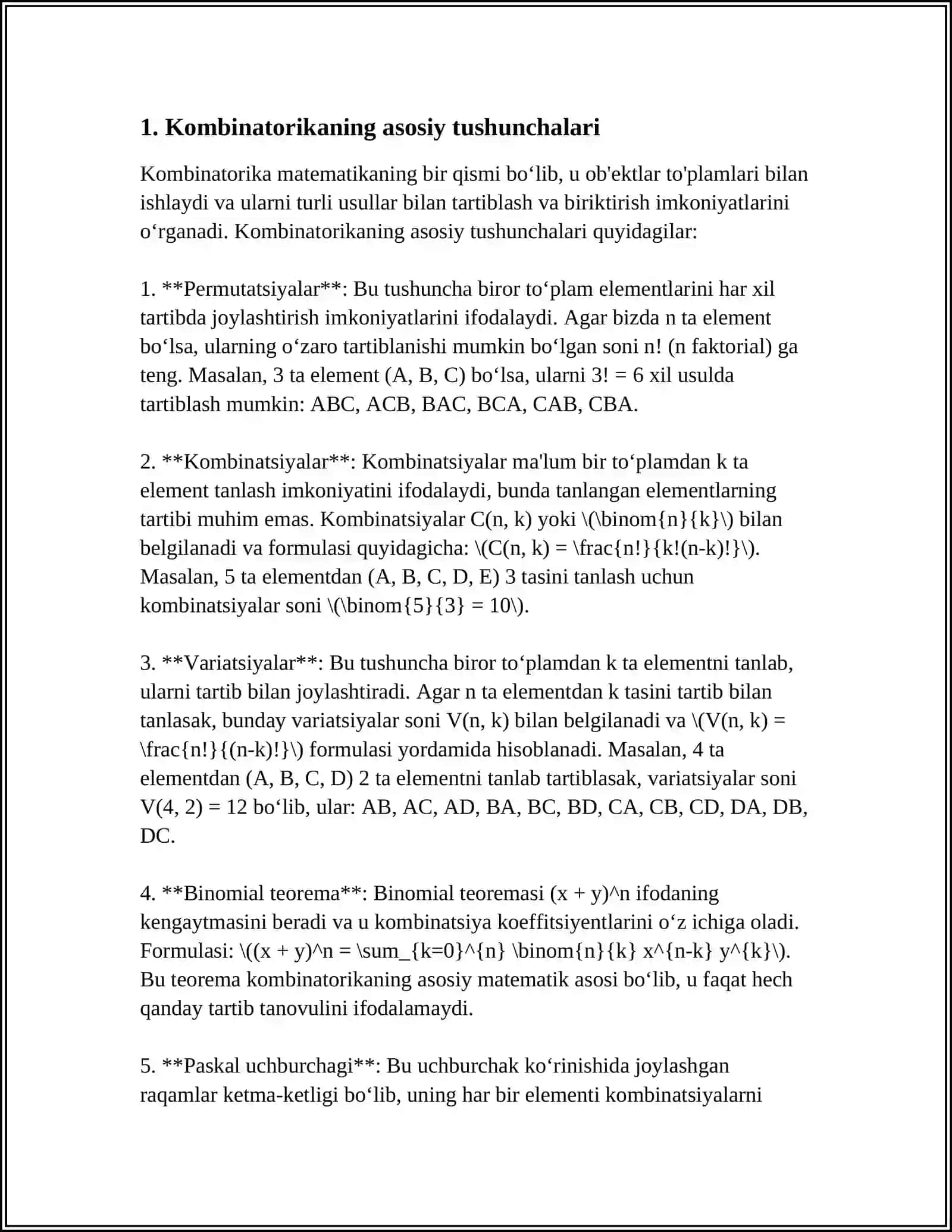 KOMBINATORIKANING ASOSIY QOIDALARI 3