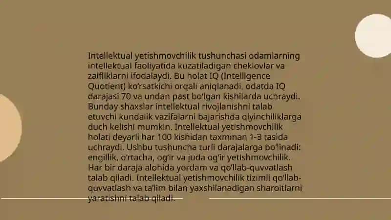 Turli darajadagi intellektual yetishmovchiligi boʻlgan bolalar uchun iklyuziv ta'lim strategiyasi va ularni amalga oshirish shart-sharoitlari 3