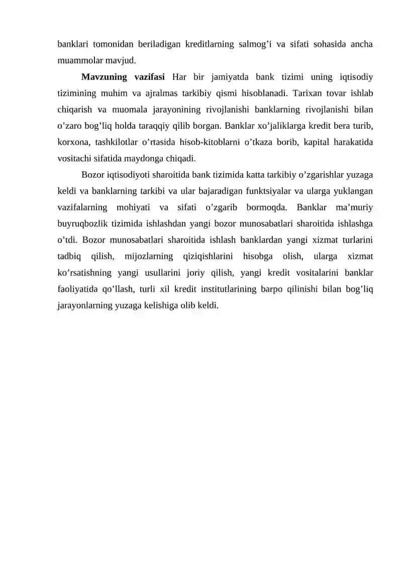 BANKLAR, ULARNING TURLARI VA KREDIT TIZIMIDAGI ROLI 3