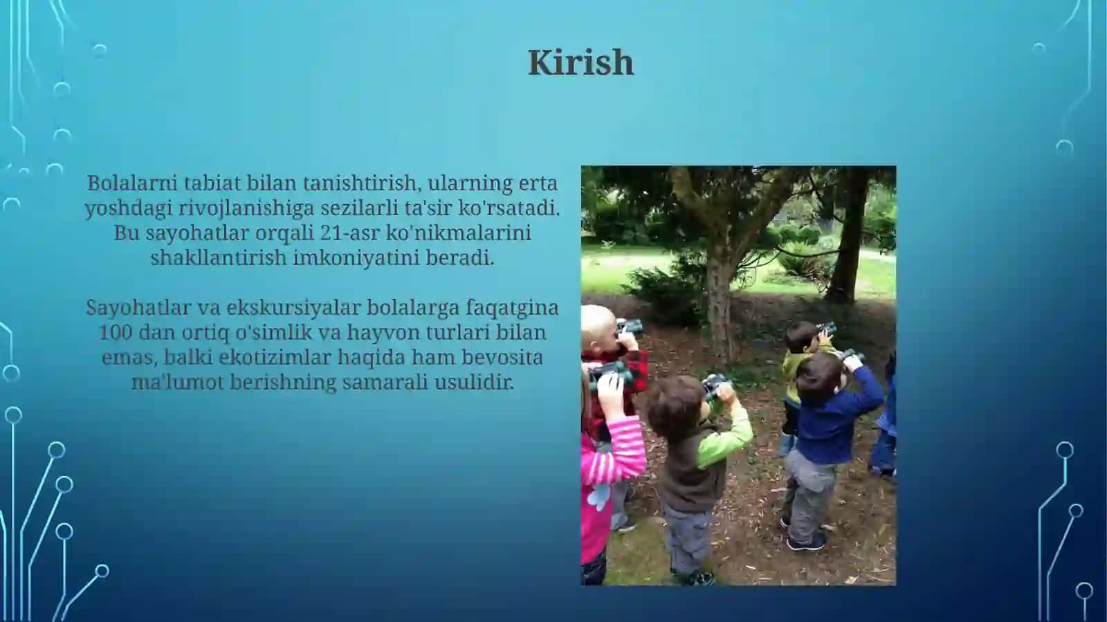 Bolalarni tabiat bilan tanishtirish ekskursiyavasiyrlartashkiletish 3