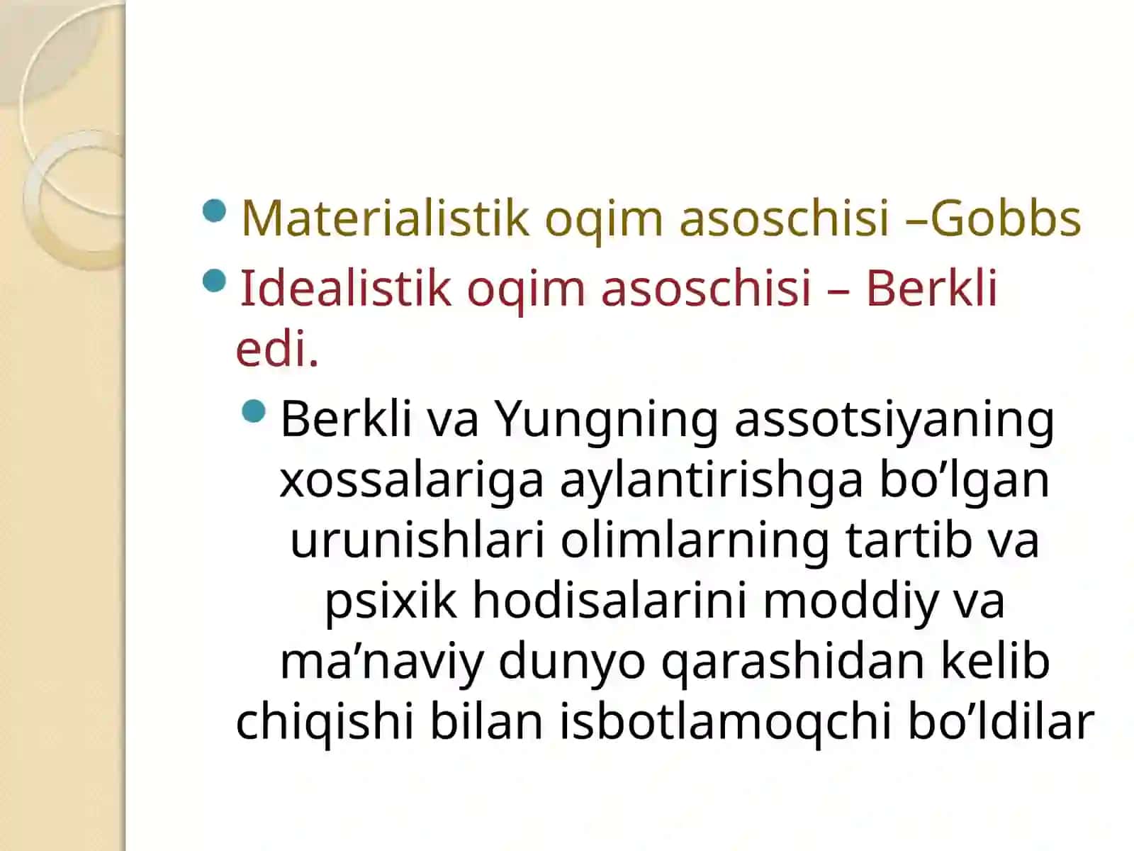 Assotsiativ psixologiyani paydo bo'lishi va rivojlantirishi 3