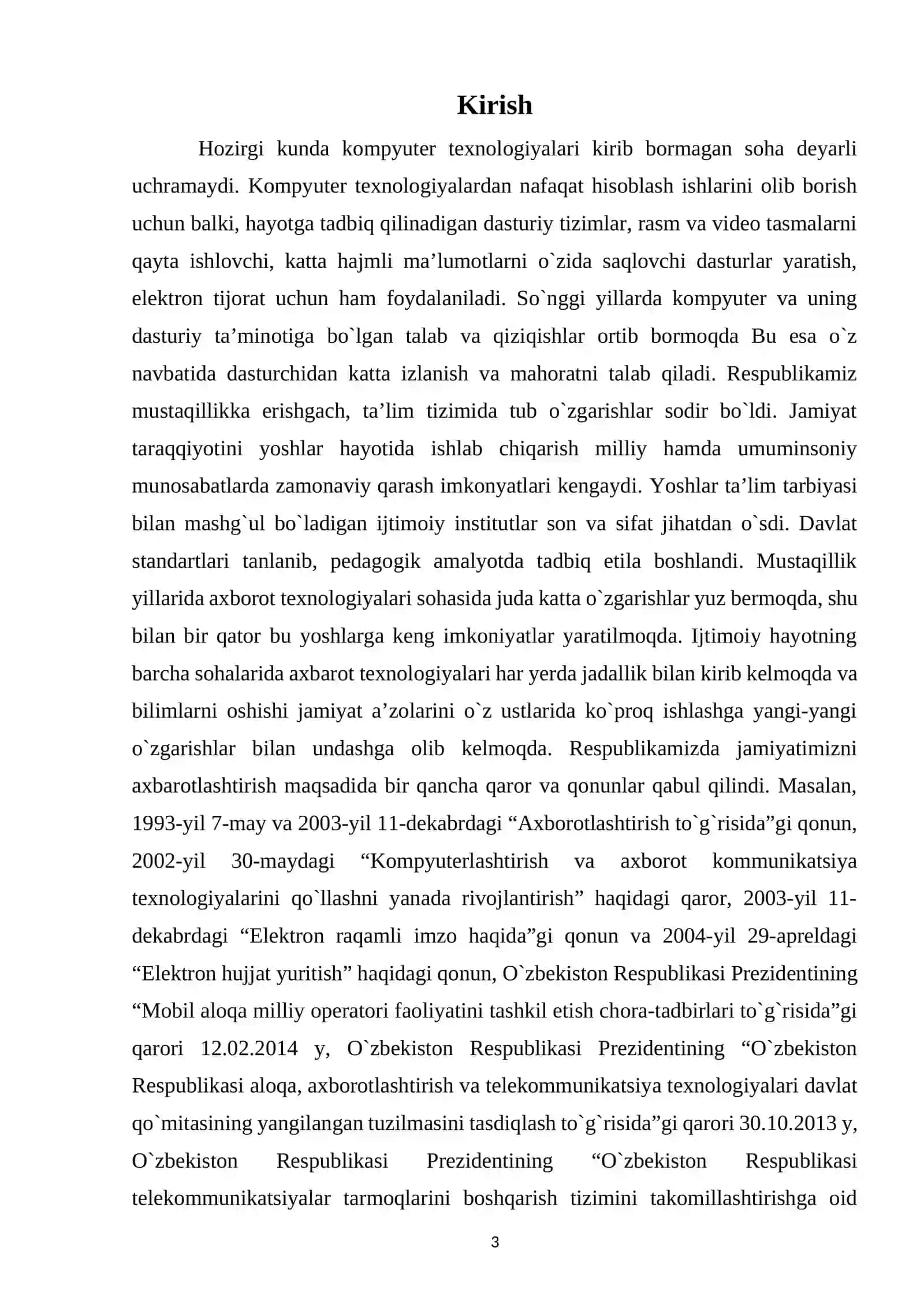 "DASTULASHDA MA’LUMOTLARNING STACK TUZULMASIDAN FOYDALANISH" MAVZUSIDA KURS ISHI 3