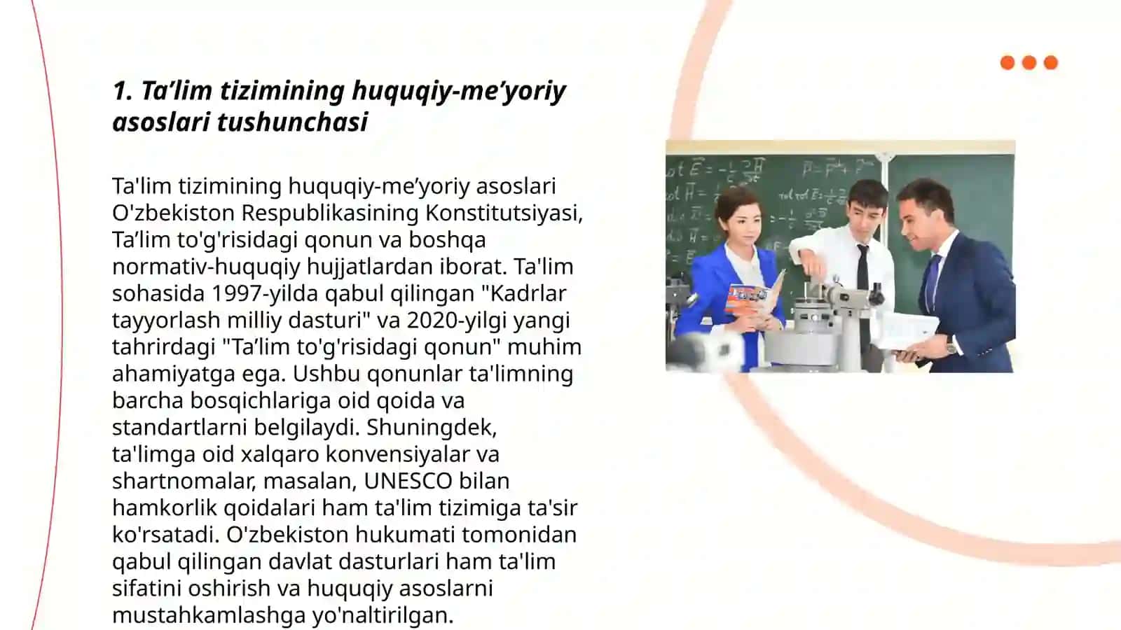 Ta’lim tizimining huquqiy-me’yoriy asoslari 3