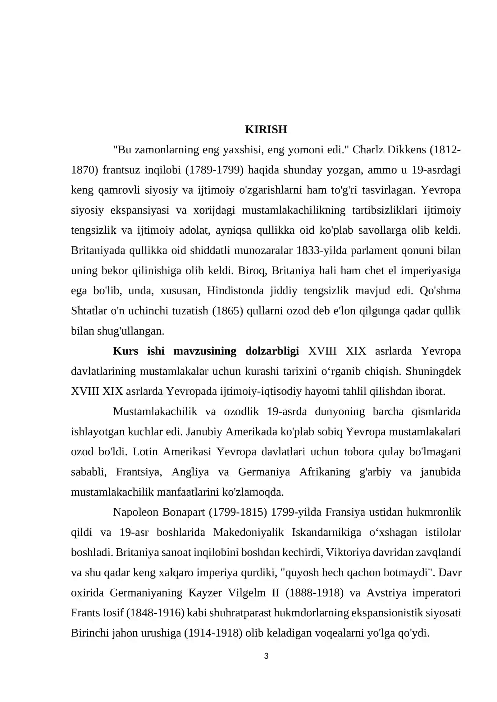 YEVROPA DAVLATLARINING MUSTAMLAKALAR UCHUN KURASHI (XVIII XIX ASRLAR) 3
