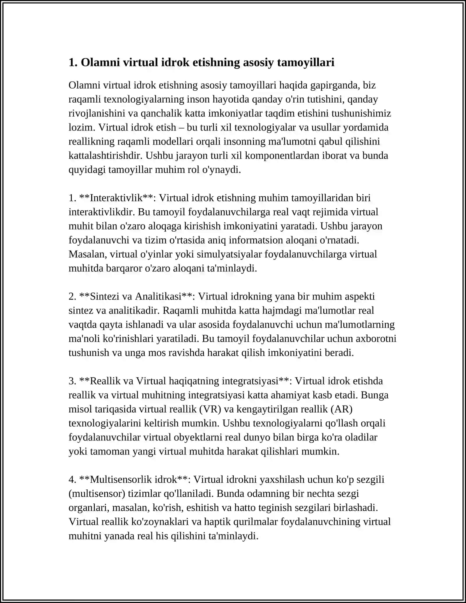 OLAMNI VIRTUAL VA VIZUAL ESTETIK IDROK ETISHNING FARQLARI 3