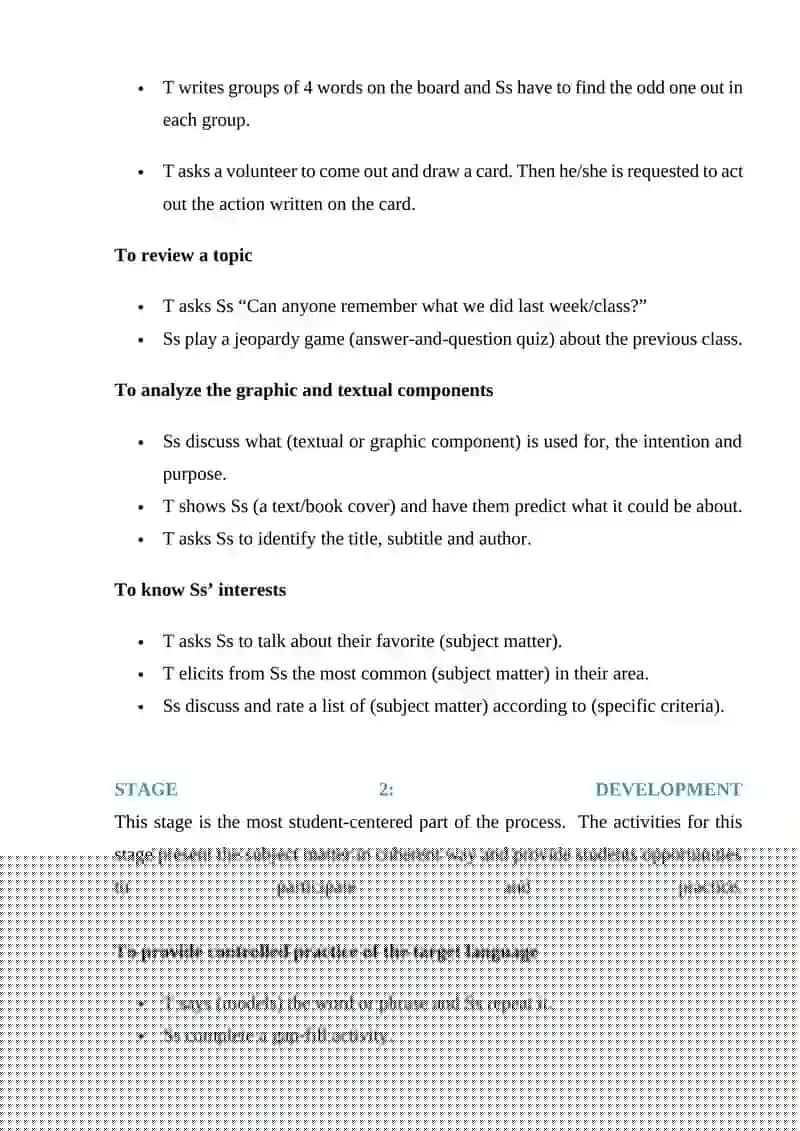 Lesson Plan Stages 3