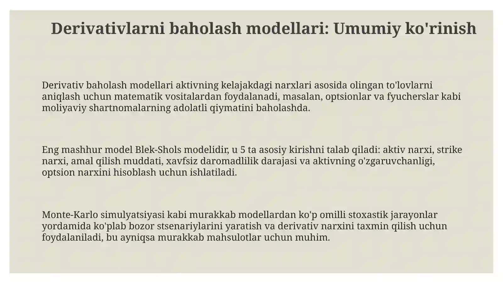Moliyabozoridadervayivvositalarnibaholashmodellari 3