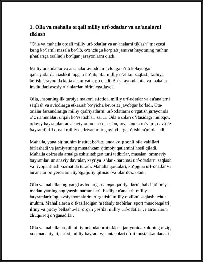 Oila va mahalla orqali milliy urf-odatlar va an'analarni tiklash 3