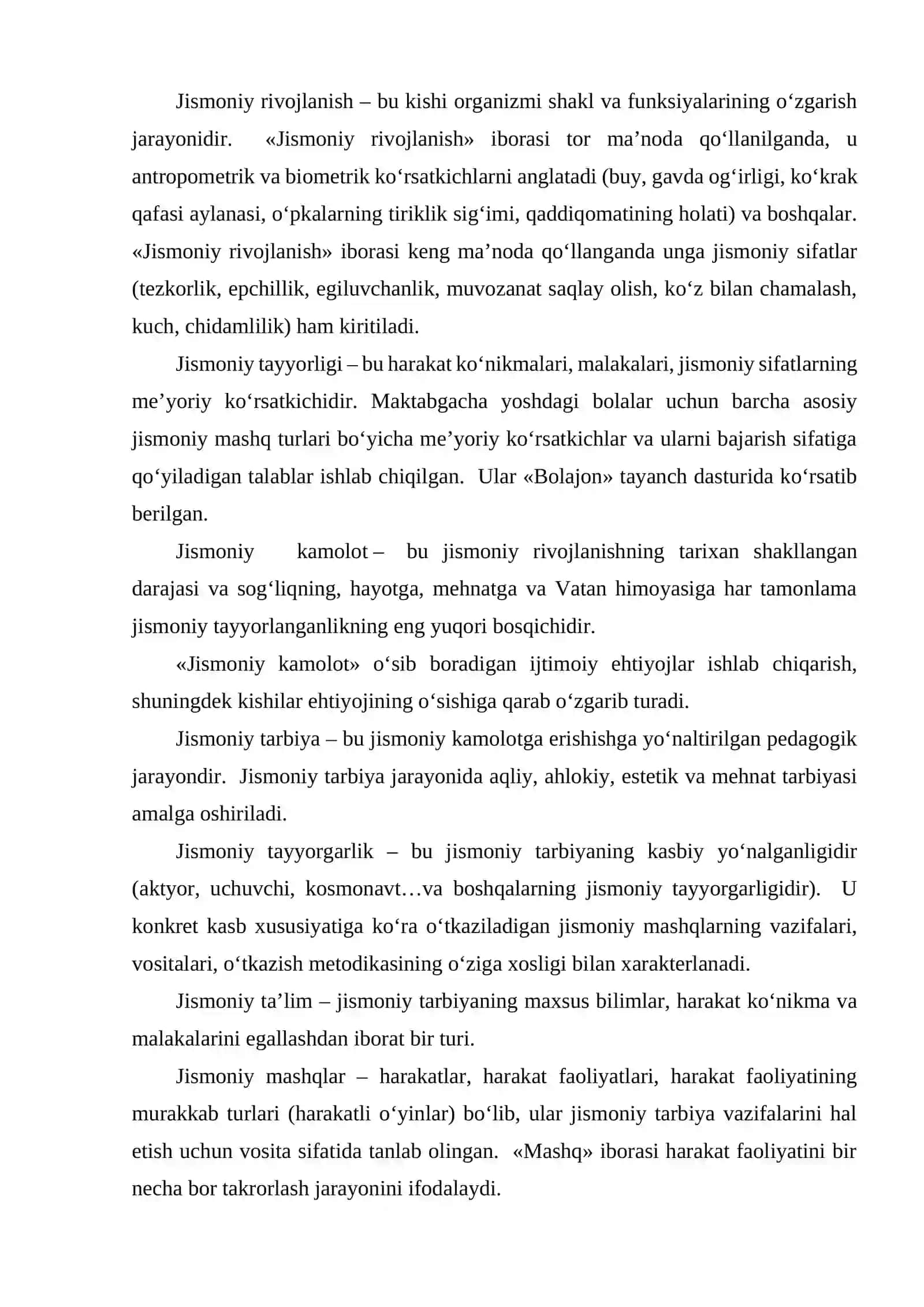 Maktabgacha ta'limda jismoniy tarbiya metodikasining asosiy tushunchalari 3