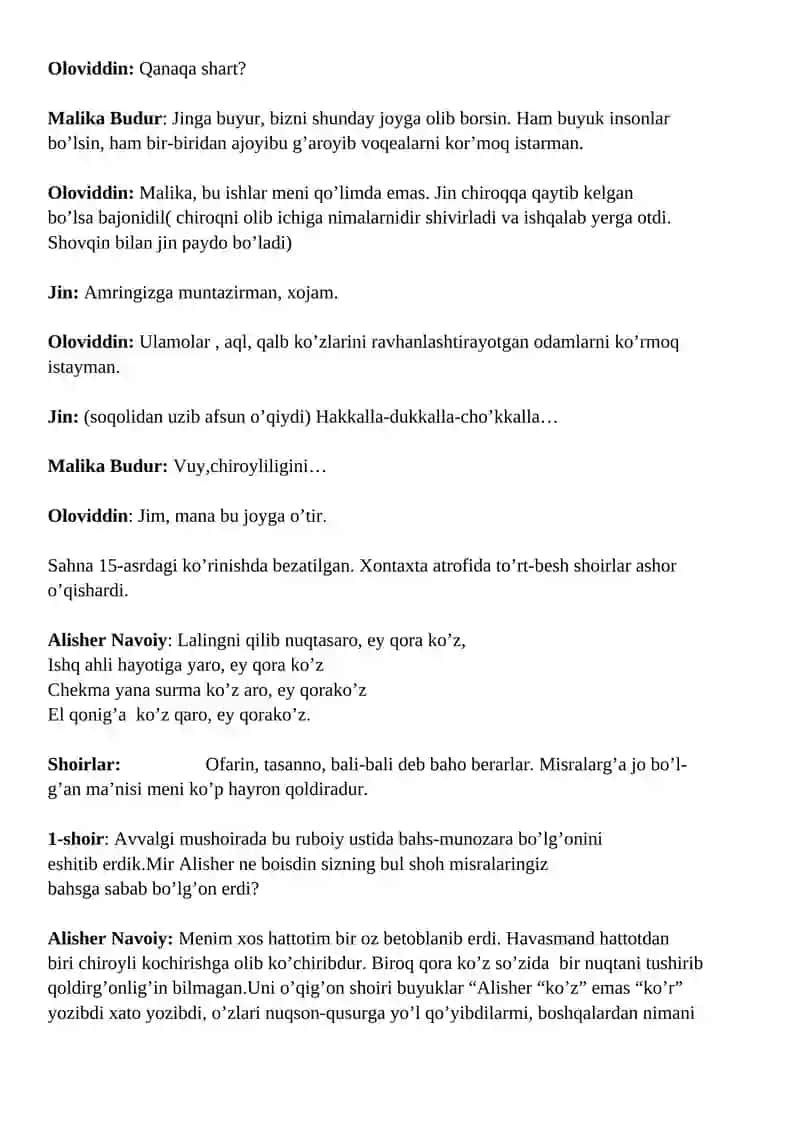 ALISHER NAVOIY- SO`Z MULKINING SULTONI - TADBIRI 3