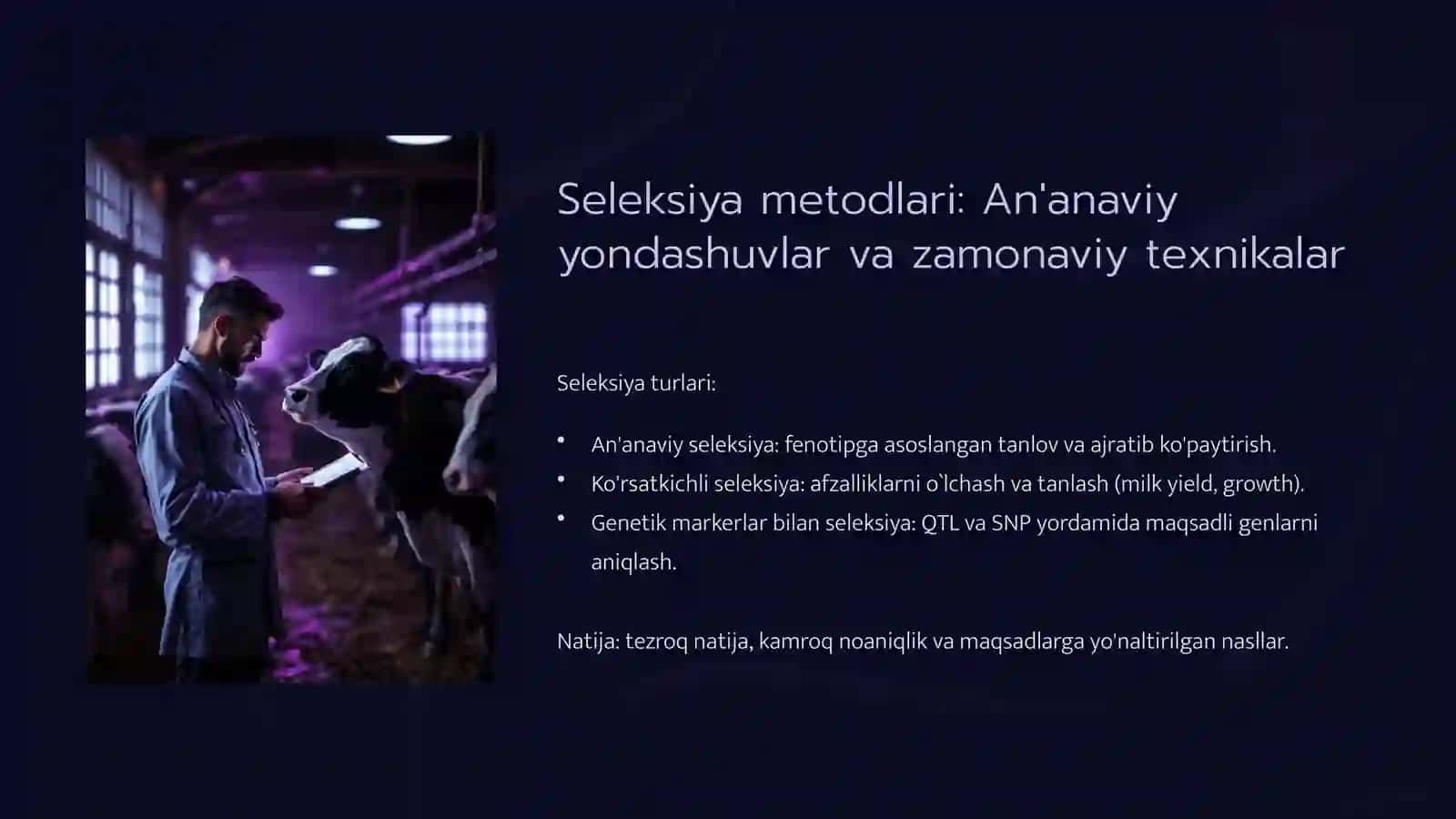 Hayvonlar seleksiyasi va genetika: Kelajak fermasi uchun innovatsiyalar 3