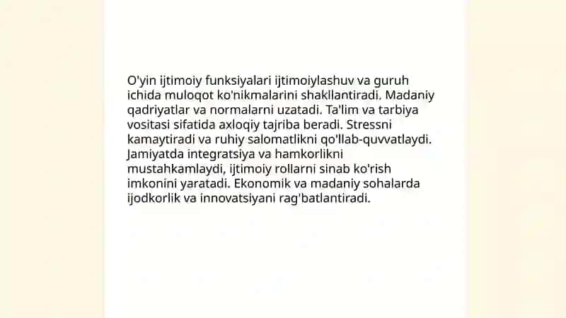 O'yinning ijtimoiy funksiyalari va jamiyatdagi roli 3
