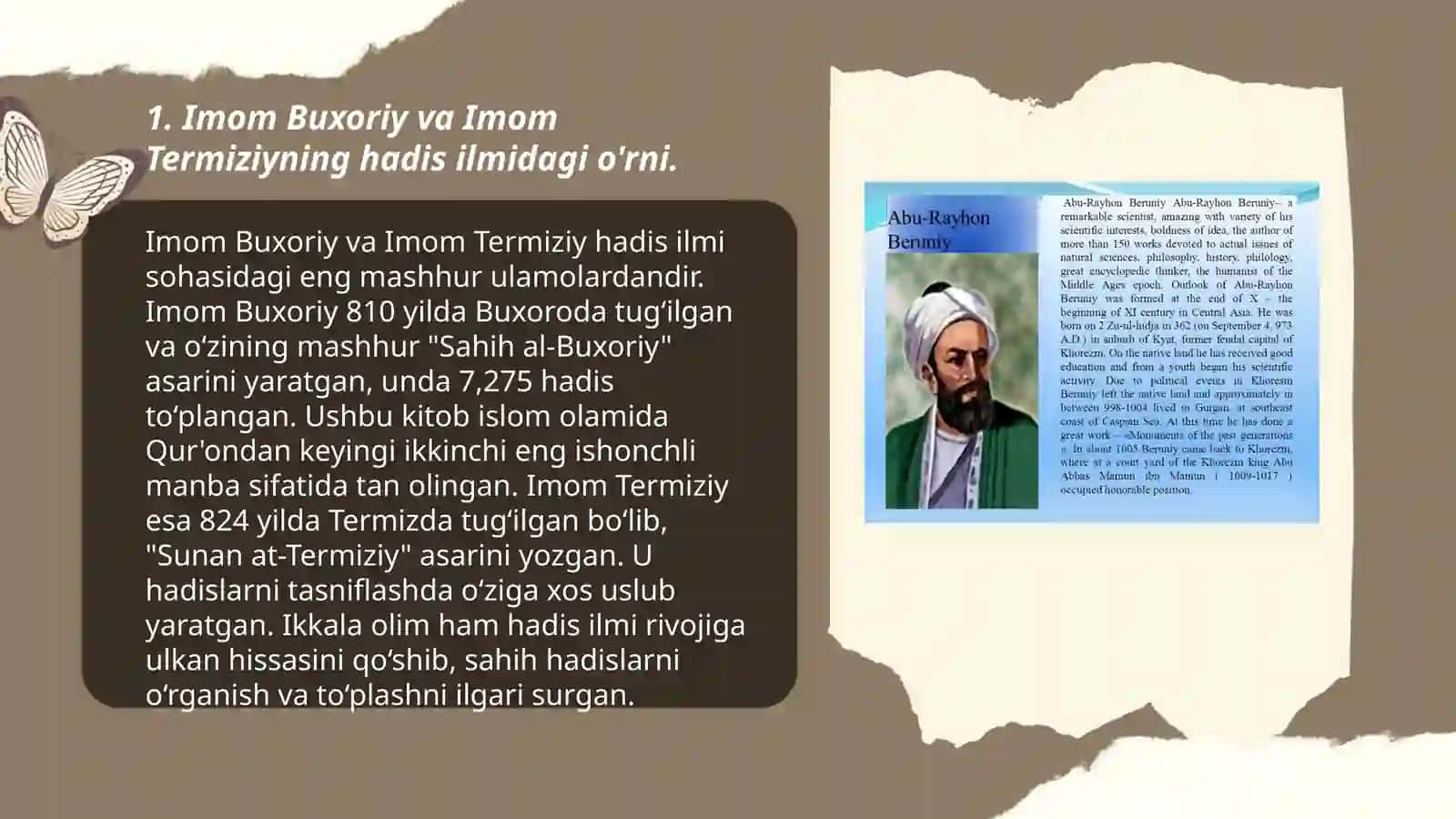 Imom Buxoriy va Imom Termiziyning hadis ilmiga qo'shgan hissalarini qiyosiy tahlili 3