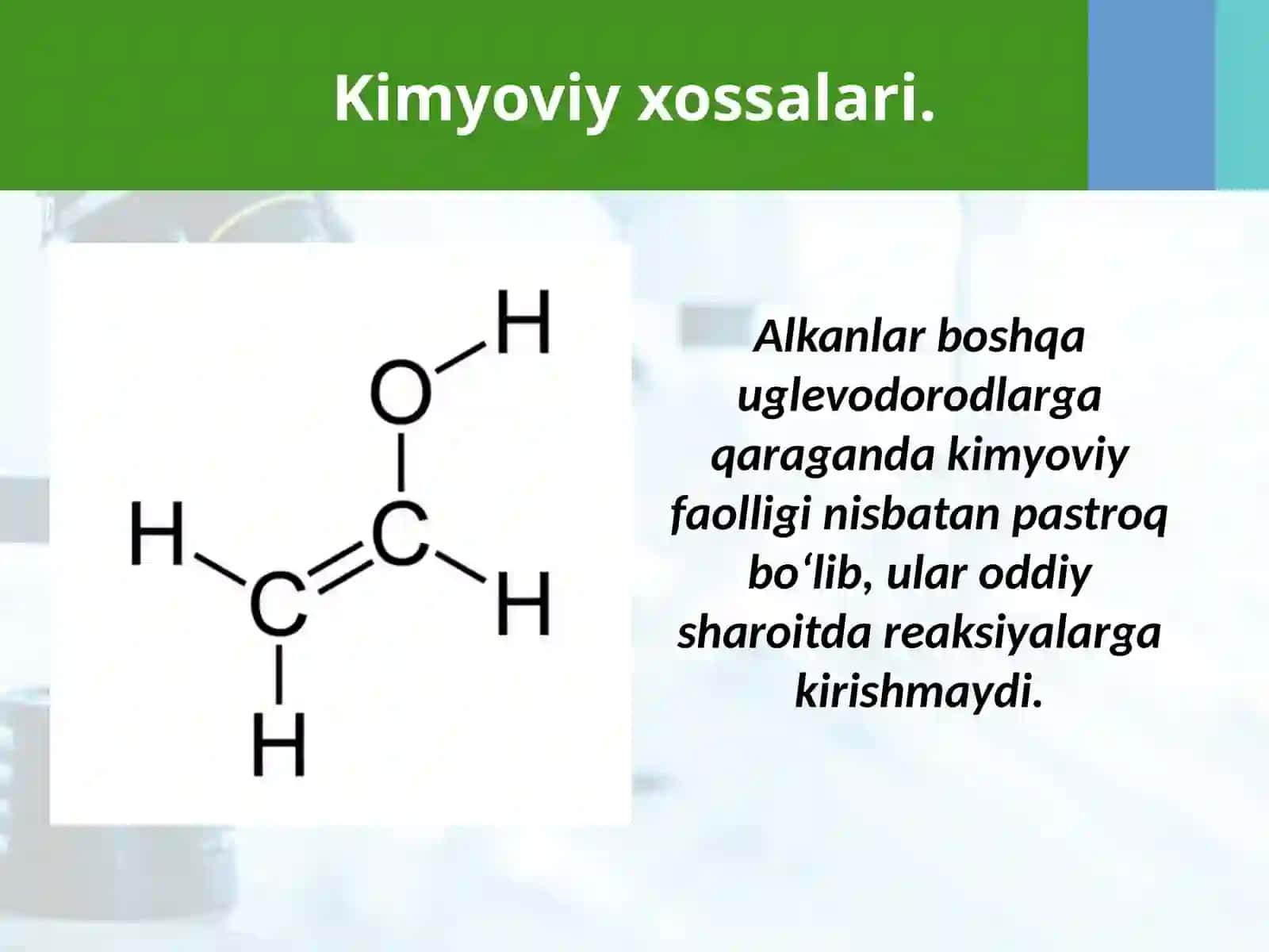 Alkanlarning kimyoviy xossasi. Ishlatilishi 3