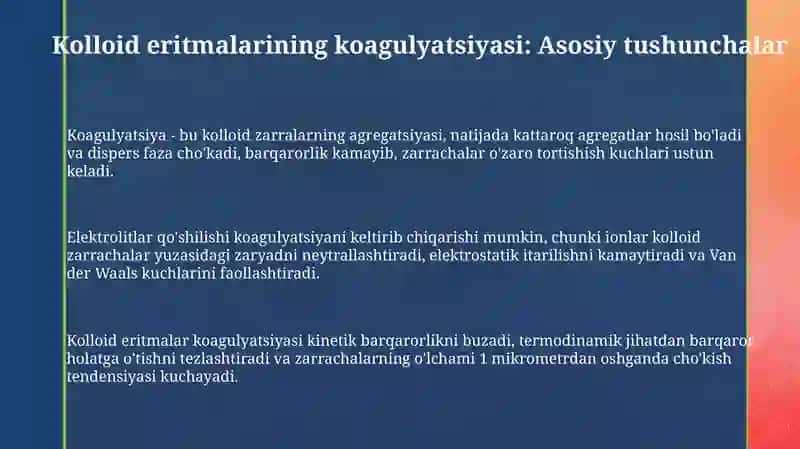 Kolloid eritmalarning koagulyatsiyasi 3