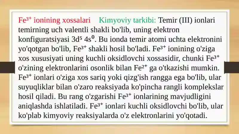 Tabiiy va oqava suvlardagi Fe 3+ ni fotometrik aniqlash 3